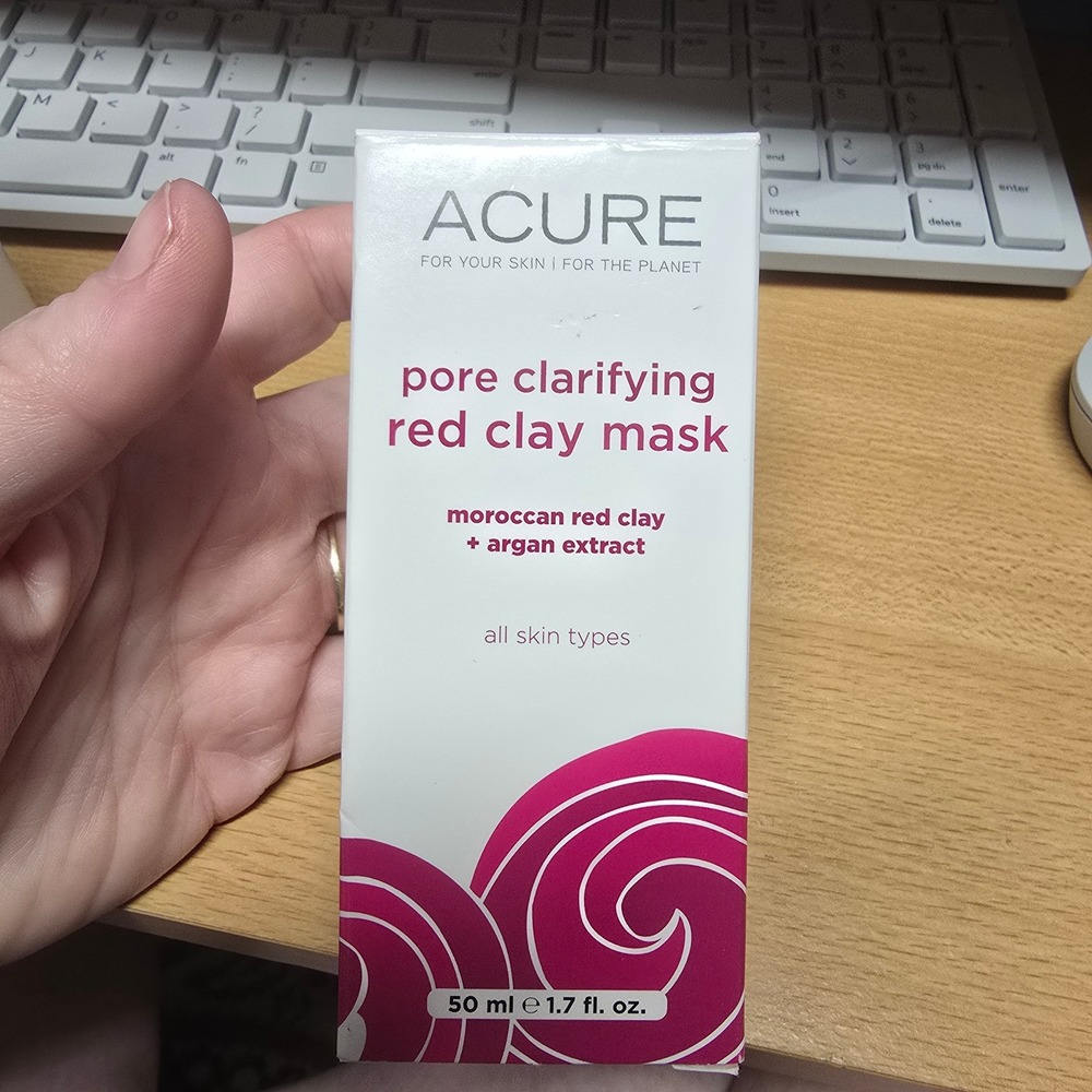 Acure Pore Clarifying Red Clay Mask Moroccan Red Clay Argan Extract 1.7oz New